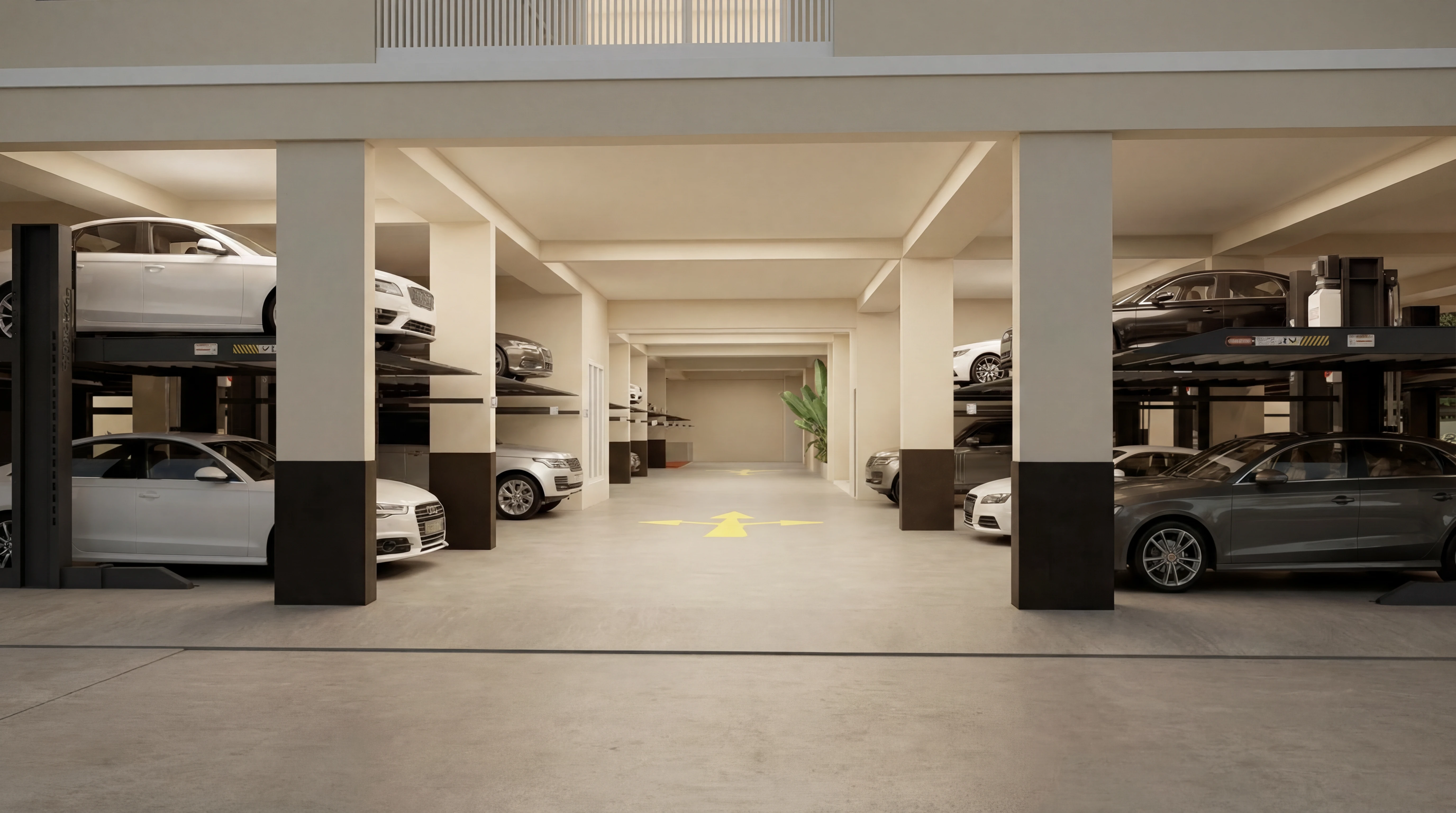 Double-height car parking